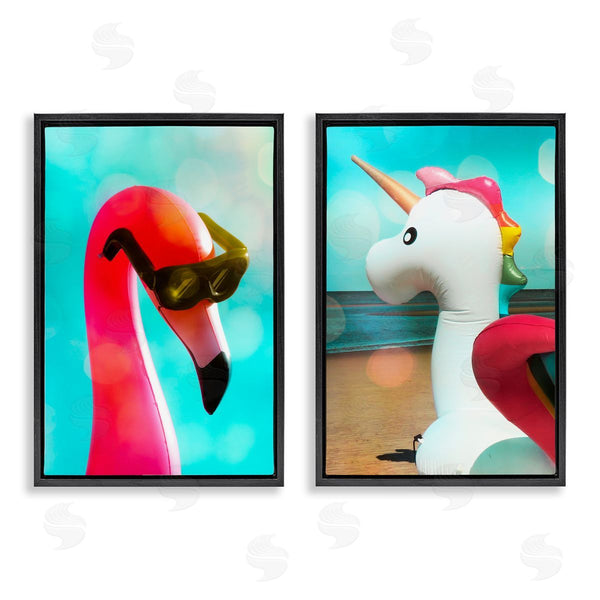 Stupell Industries Graffi*tee Studios | Unicorn & Flamingo Basking