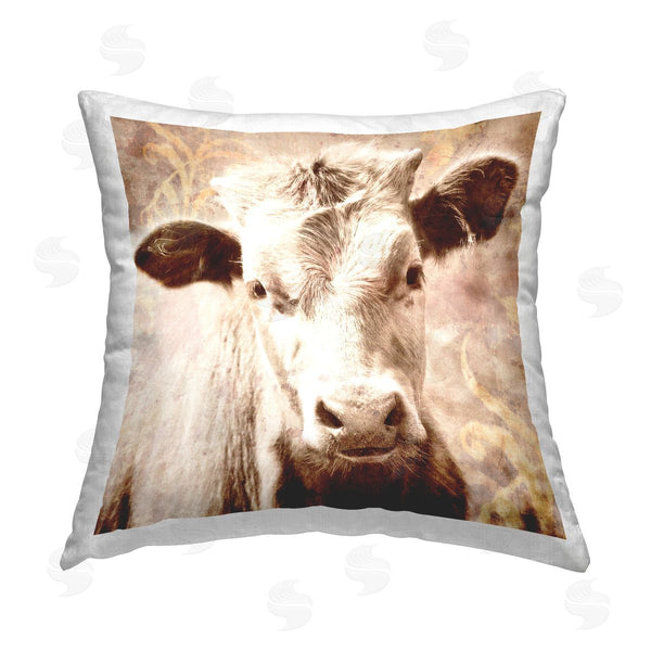 stupell industries Graffi*tee Studios | Vintage Country Calf Printed Throw Pillow