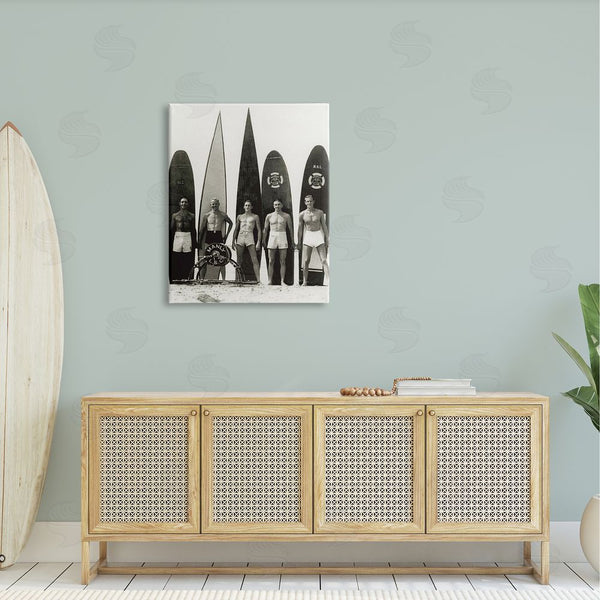 Stupell Industries Graffi*tee Studios | Vintage Photography Men Surfer Surfboards Beach Sport Wall Art