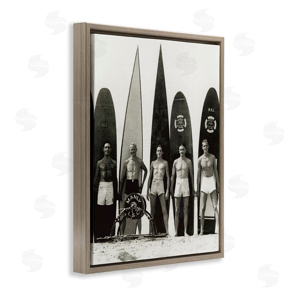 Stupell Industries Graffi*tee Studios | Vintage Photography Men Surfer Surfboards Beach Sport Wall Art
