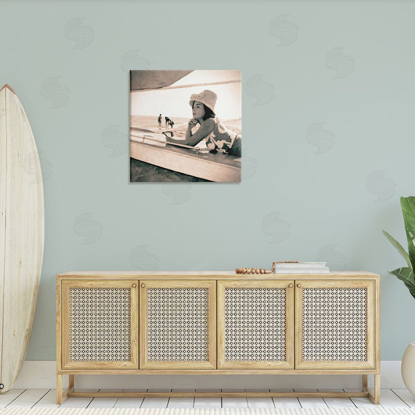 Stupell Industries Graffi*tee Studios | Vintage Woman Sunbathing Wall Art