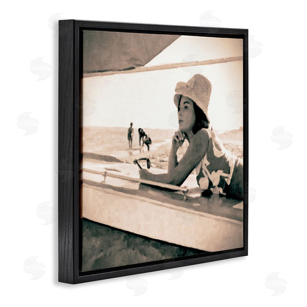 Stupell Industries Graffi*tee Studios | Vintage Woman Sunbathing Wall Art