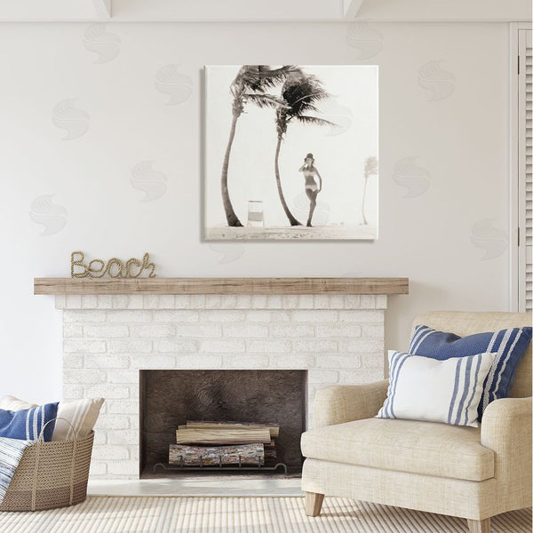 Stupell Industries Graffi*tee Studios | White Bikini Windblown Beach Wall Art