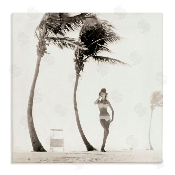 stupell industries Graffi*tee Studios | White Bikini Windblown Beach Wall Art