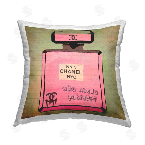 Stupell Industries Graffi*tee Studios | Who Needs Paris Glam Perfume Printed Throw Pillow