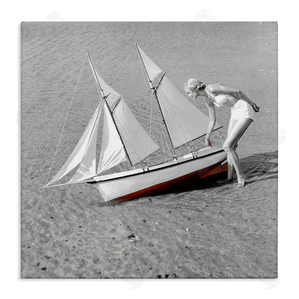 stupell industries Graffi*tee Studios | Woman with Sailboat Wall Art
