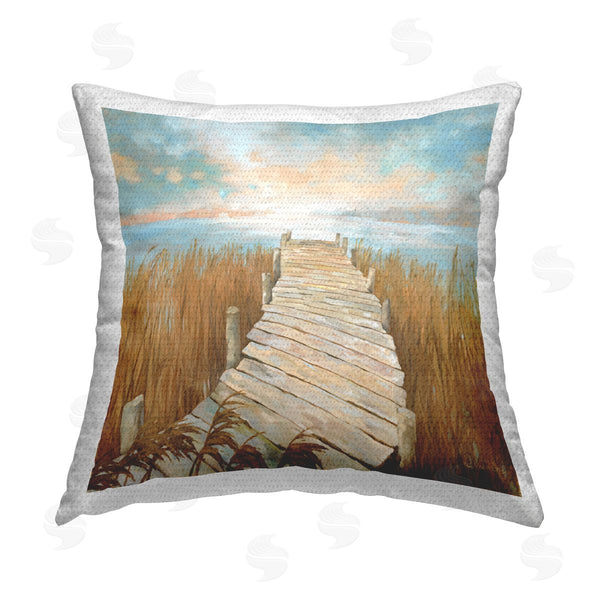 Stupell Industries Graham Reynolds | Boardwalk Beach Path Printed Throw Pillow