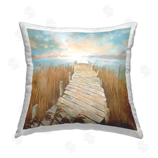 stupell industries Graham Reynolds | Boardwalk Beach Path Printed Throw Pillow