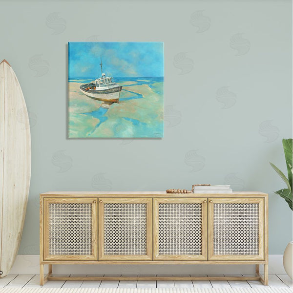 Stupell Industries Graham Reynolds | Docked Boat Low Tide Shore Wall Art
