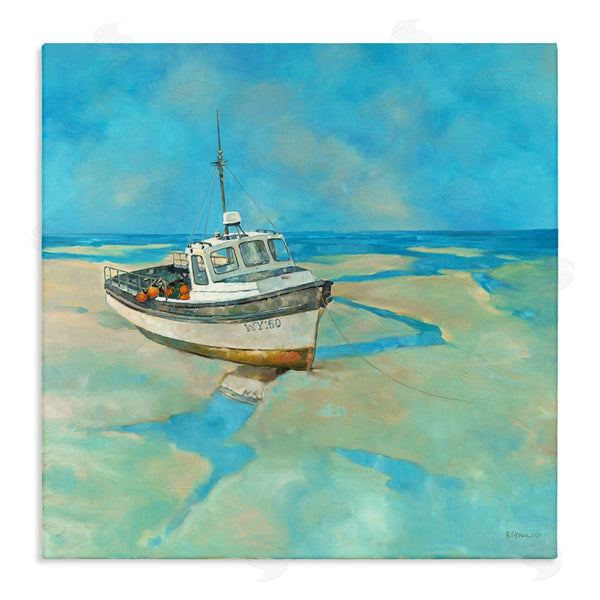 stupell industries Graham Reynolds | Docked Boat Low Tide Shore Wall Art
