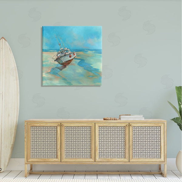 Stupell Industries Graham Reynolds | Low Tide Boat Beach Shore Wall Art