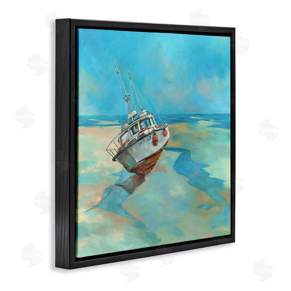 Stupell Industries Graham Reynolds | Low Tide Boat Beach Shore Wall Art
