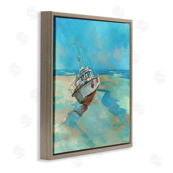 Stupell Industries Graham Reynolds | Low Tide Boat Beach Shore Wall Art