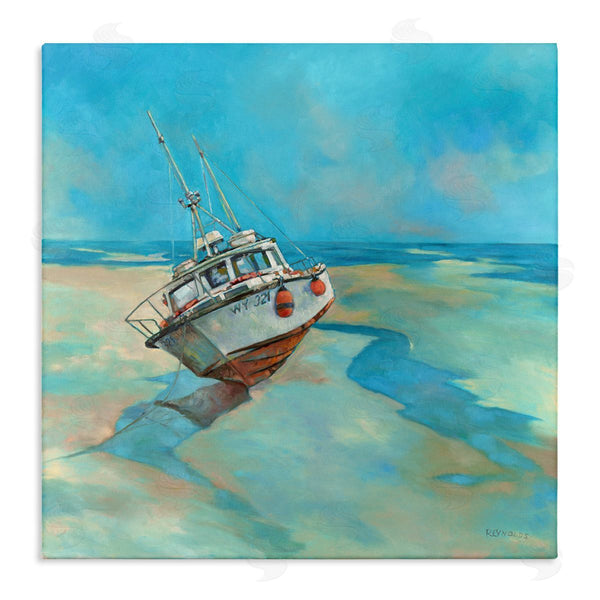 stupell industries Graham Reynolds | Low Tide Boat Beach Shore Wall Art