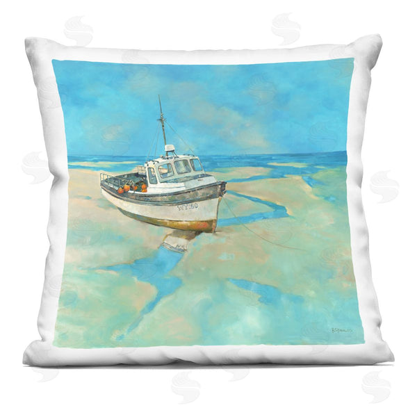 stupell industries Graham Reynolds | Low Tide Watercraft Boat Beach Printed Throw Pillow