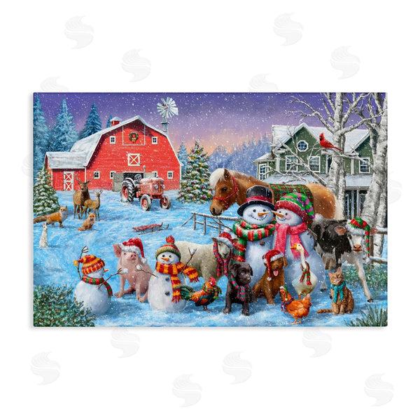 stupell industries Grateful Licensing | Snowman & Dogs Family Wall Art