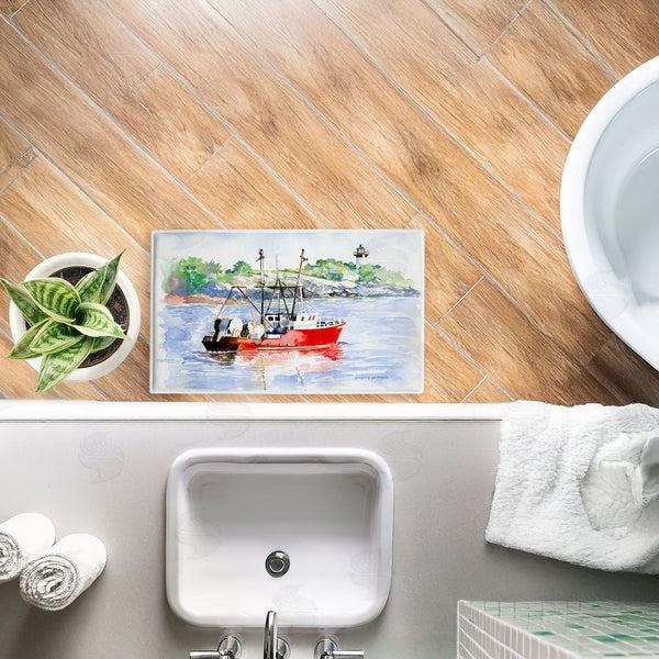 Stupell Industries Greg Gorham | Tranquil Drifting Boat Plush Bath Mat