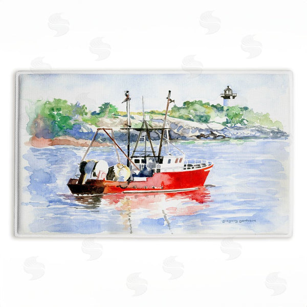 stupell industries Greg Gorham | Tranquil Drifting Boat Plush Bath Mat