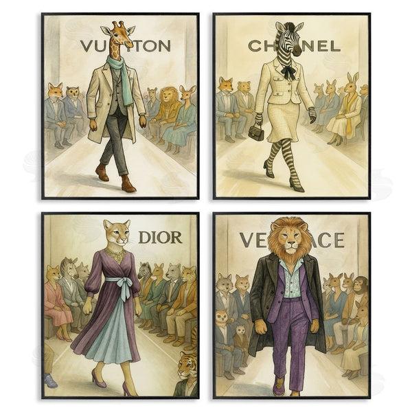 Stupell Industries Grotto Studios | Fashion Runway Animals Wall Art