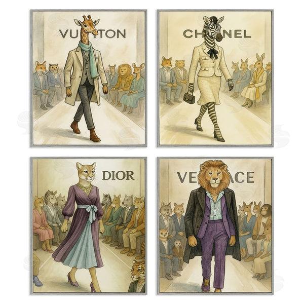 Stupell Industries Grotto Studios | Fashion Runway Animals Wall Art