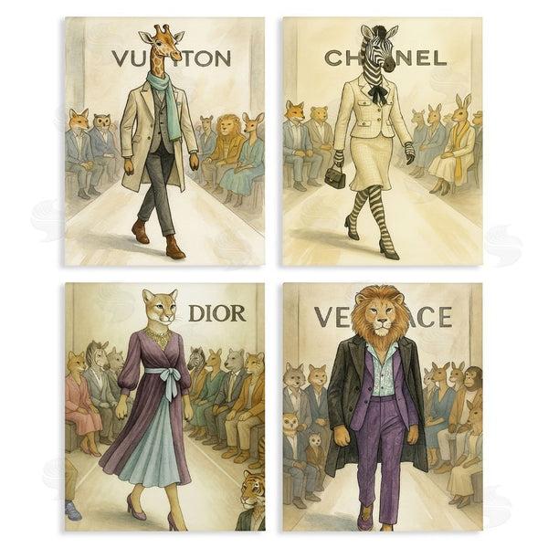 stupell industries Grotto Studios | Fashion Runway Animals Wall Art