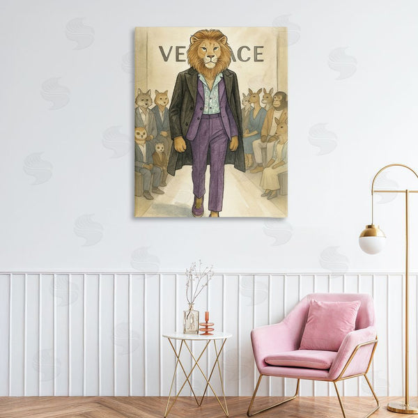 Stupell Industries Grotto Studios | Fashion Runway Lion