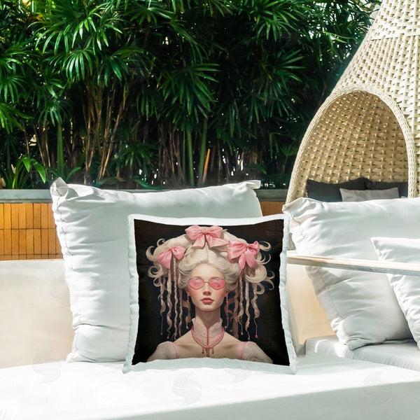 Stupell Industries Grotto Studios | Rococo Woman Opulent Ribbons Throw Pillow