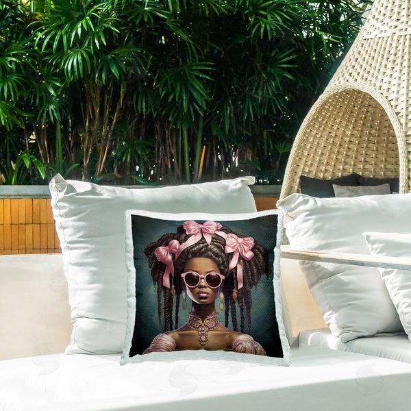 Stupell Industries Grotto Studios | Rococo Woman With Bows Throw Pillow