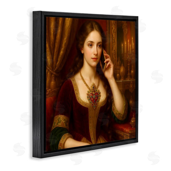 Stupell Industries Grotto Studios | Rococo Woman With Cell Phone
