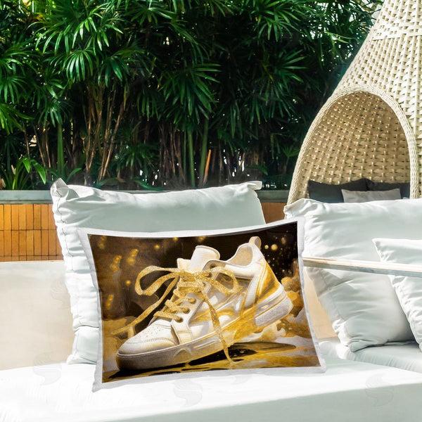 Stupell Industries Grotto Studios | Splashy Gold Sneaker Throw Pillow