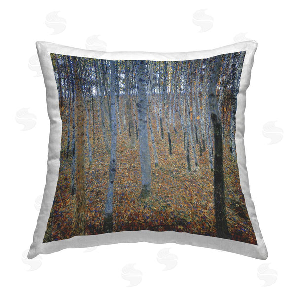 stupell industries Gustav Klimt | Abstract Birch Grove Printed Throw Pillow