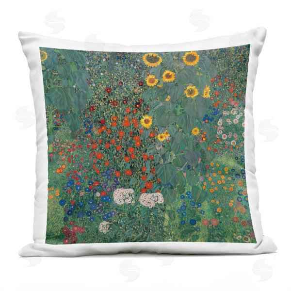 Stupell Industries Gustav Klimt | Abstract Green Layered Flower Blossom Botanicals Printed Throw Pillow