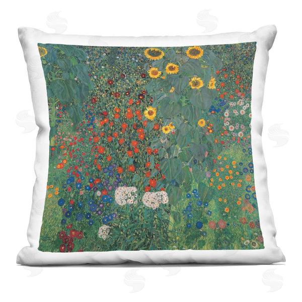 stupell industries Gustav Klimt | Abstract Green Layered Flower Blossom Botanicals Printed Throw Pillow