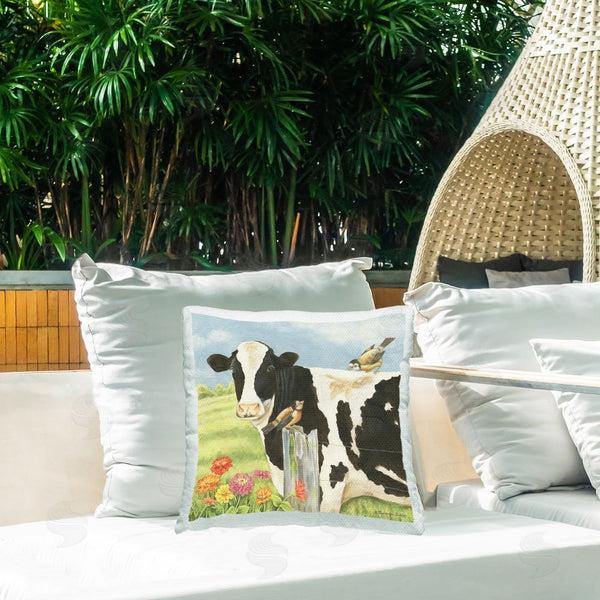 Stupell Industries Gwendolyn Babbit | Cow & Birds On Farm Printed Throw Pillow