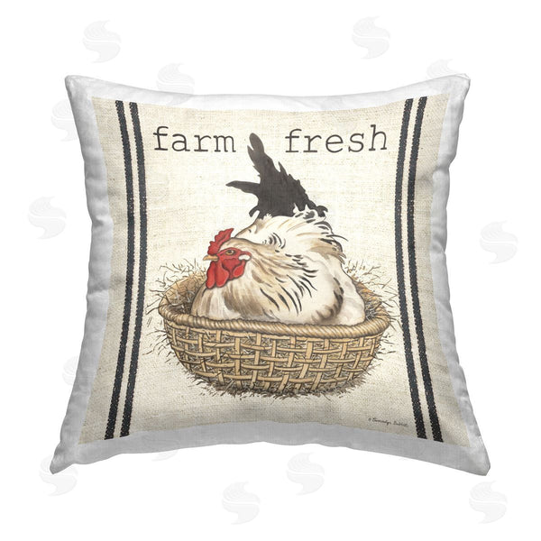 stupell industries Gwendolyn Babbit | Farm Fresh Chicken Eggs Printed Throw Pillow