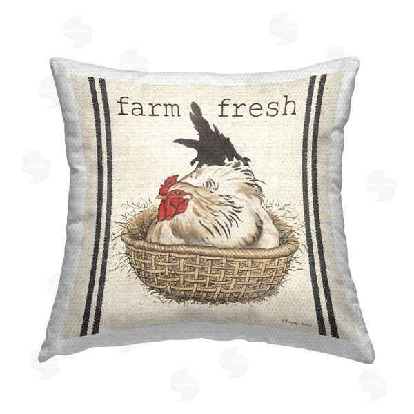 Stupell Industries Gwendolyn Babbit | Farm Fresh Country Hen Printed Throw Pillow