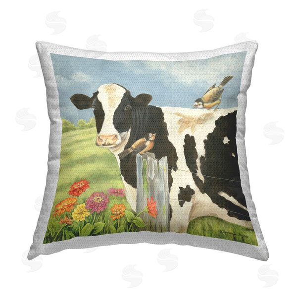 Stupell Industries Gwendolyn Babbit | Scenic Cow & Birds Printed Throw Pillow