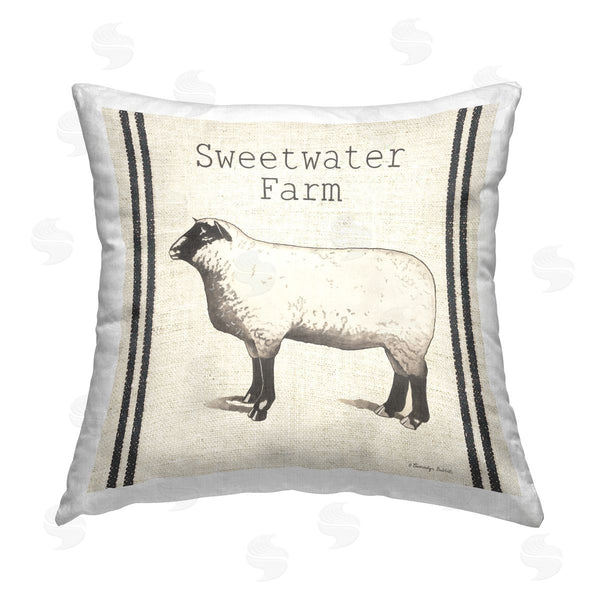 stupell industries Gwendolyn Babbit | Sweetwater Farm Sheep Printed Throw Pillow