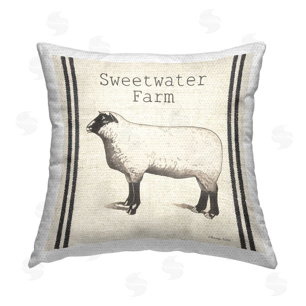 Stupell Industries Gwendolyn Babbit | Vintage Farm Sheep Printed Throw Pillow