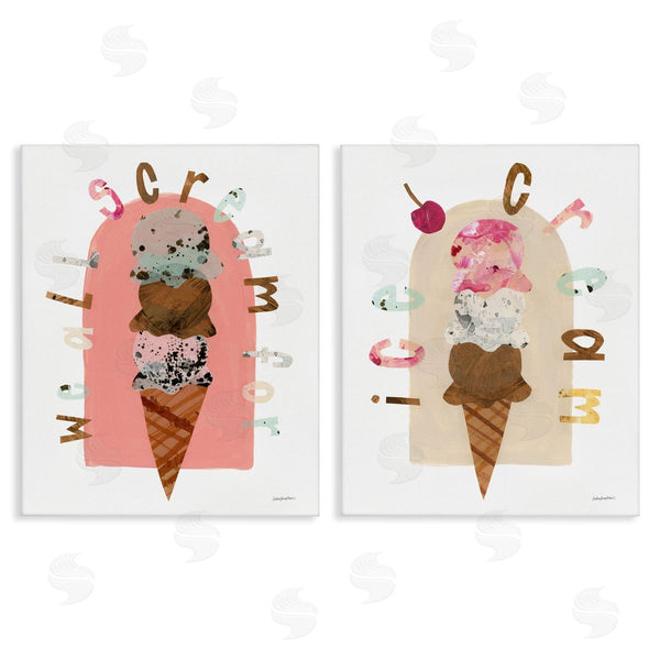 stupell industries Haley Knighten | Bright Pastels Ice Cream Wall Art