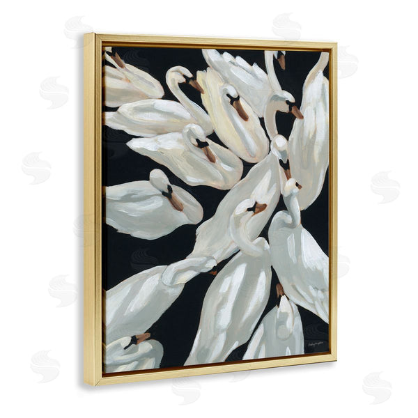Stupell Industries Haley Knighten | Gathered Swans Swimming