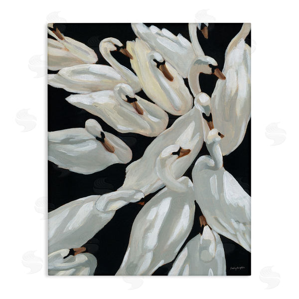 stupell industries Haley Knighten | Gathered Swans Swimming