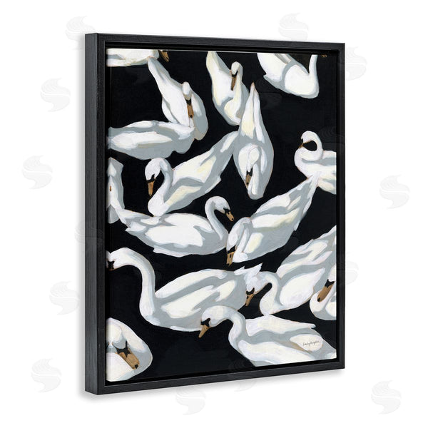 Stupell Industries Haley Knighten | Overlapping Swans On Black