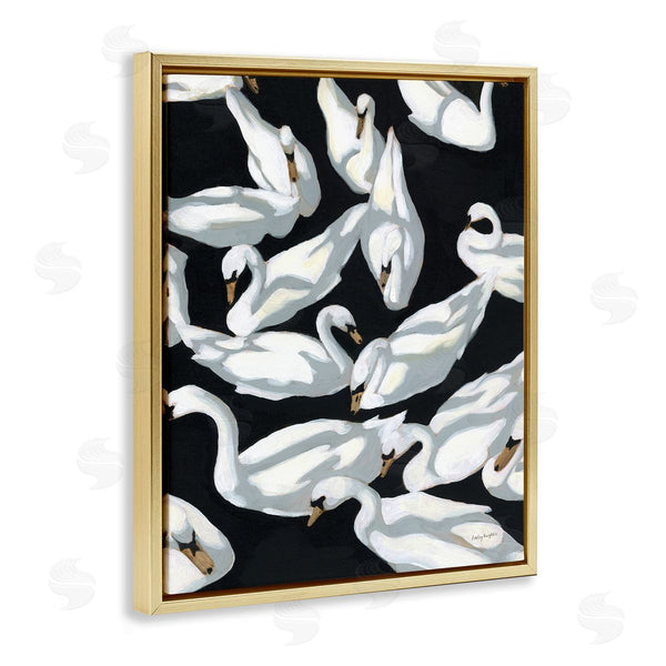 Stupell Industries Haley Knighten | Overlapping Swans On Black