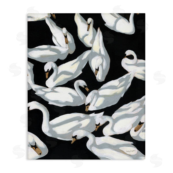 stupell industries Haley Knighten | Overlapping Swans on Black