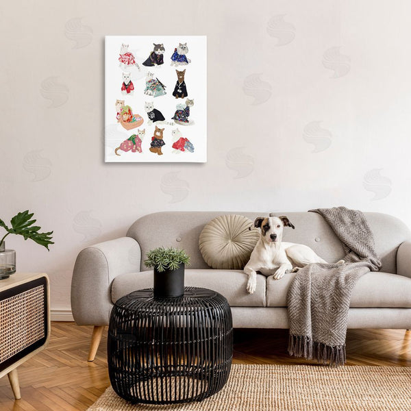 Stupell Industries Hanna Melin | Cats In Traditional Kimono Wall Art