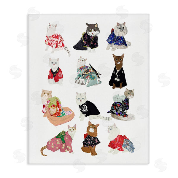 stupell industries Hanna Melin | Cats in Traditional Kimono Wall Art