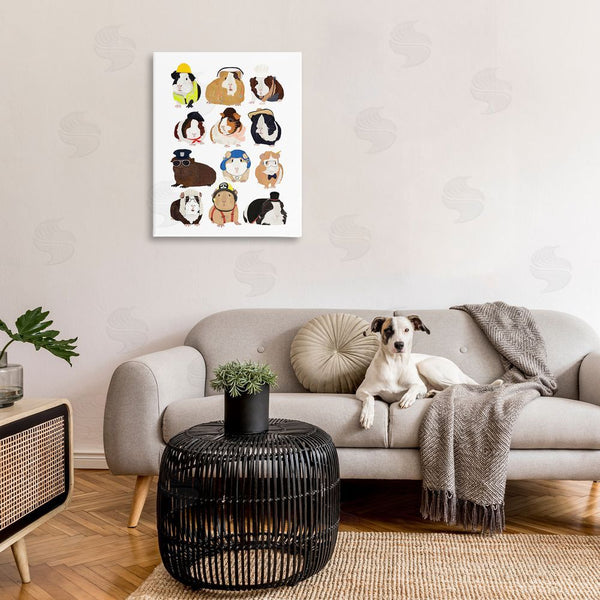 Stupell Industries Hanna Melin | Guinea Pigs Various Uniforms Wall Art
