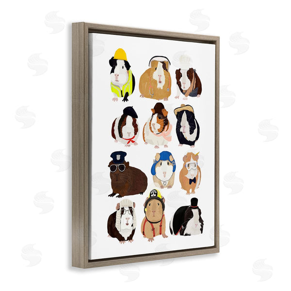 Stupell Industries Hanna Melin | Guinea Pigs Various Uniforms Wall Art