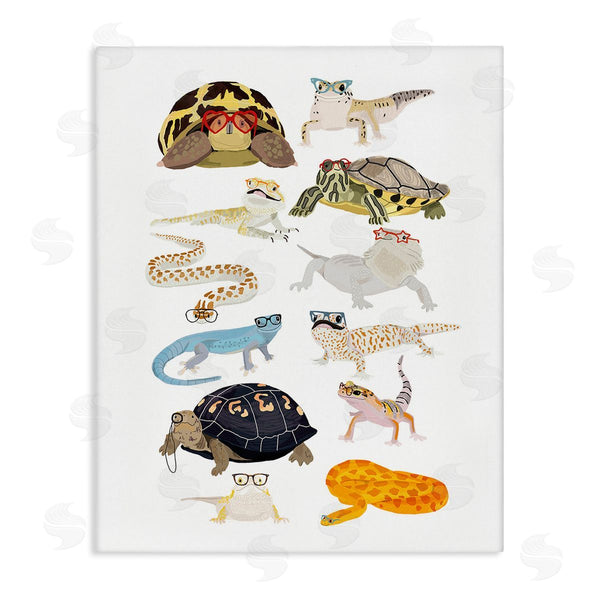 stupell industries Hanna Melin | Hipster Glasses Reptiles Wall Art